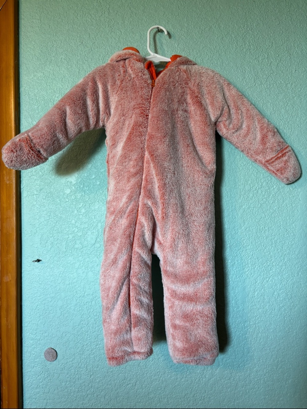 koalababy 1 piece plush pram peach fleece snowsuit baby 18/24 mos like new